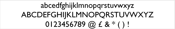 Sample of Gill Sans logo design font